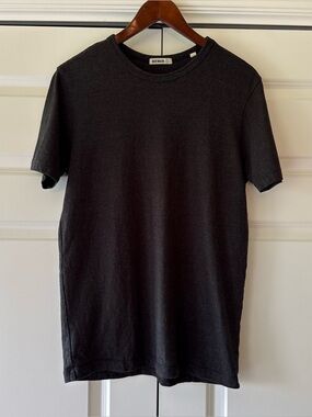 Buck Mason - Mens Yuma Hemp Cotton Tee Faded Black - Small